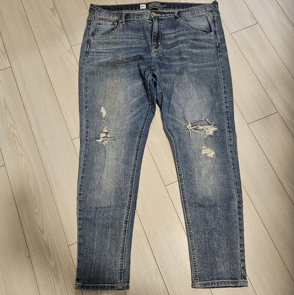 Denim jeans womens size 14 distressed skinny boyfriend premium plus size - Picture 1 of 9